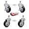Service Caster 4 Inch Black Polyurethane Wheel Swivel 1/2 Inch Threaded Stem Caster Brakes, 2PK SCC-TS20S414-PPUB-BLK-TLB-121315-2S2 - alternate 2